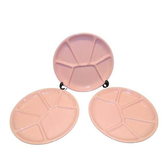 Williams Sonoma Varages France Appetizer Fondue Plate Set 3 Thick Pink Pastel - Picture 1 of 10